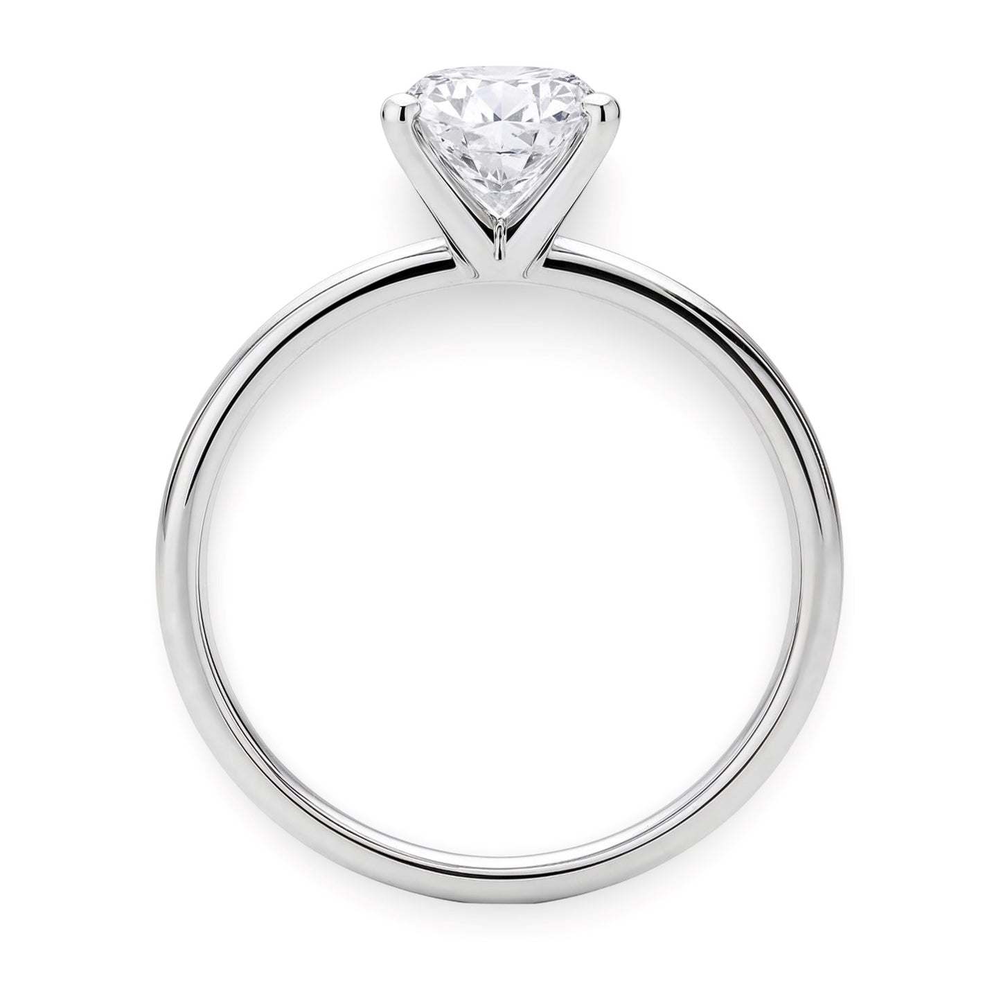 1 1/2 Carat Round Lab Grown IGI G/VS1 Diamond Ring in 10K White Gold