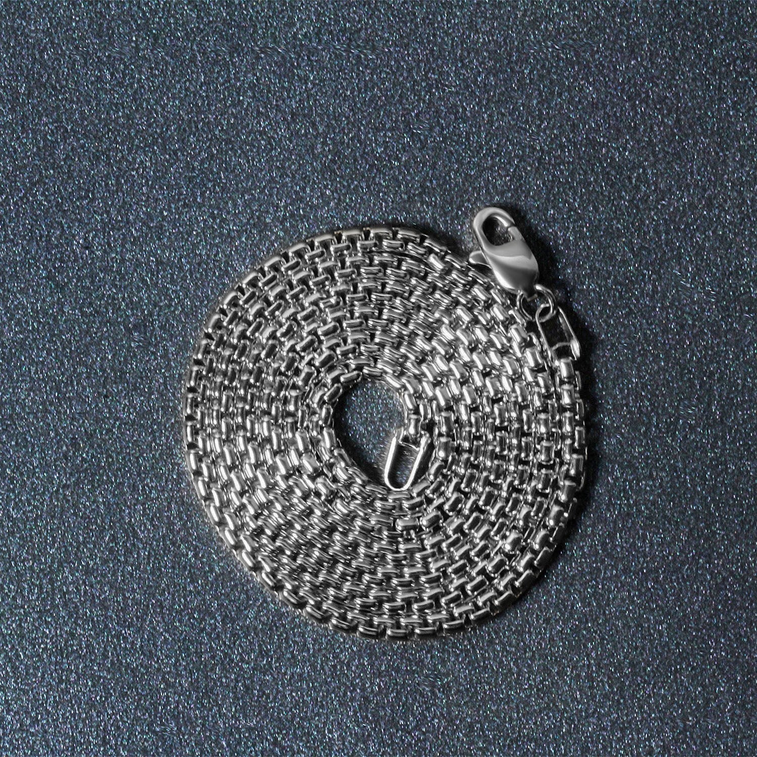 14k White Gold Solid Round Box Chain (2.5 mm) - FTH DIAMOND